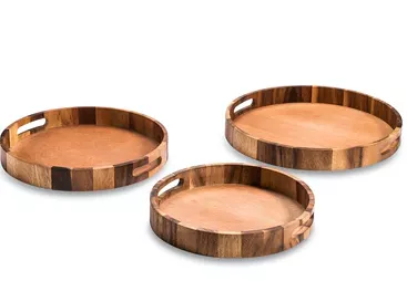 Set of 3 Round Serving Trays