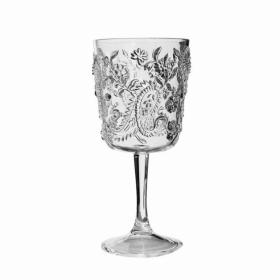 Acrylic Paisley Wine Glass - Clear 13 oz. Set of 4