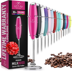 Milk Boss Milk Frother With Stand (Color: Pink)