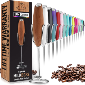 Milk Frother With Holster Stand (Color: OK)