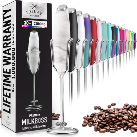 Milk Frother With Holster Stand (Color: QRTZ)