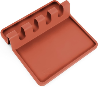 Silicone Utensil Rest with Drip Pad (Color: RS)