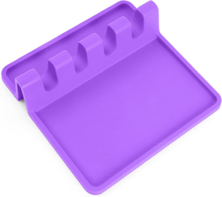 Silicone Utensil Rest with Drip Pad (Color: VLT)